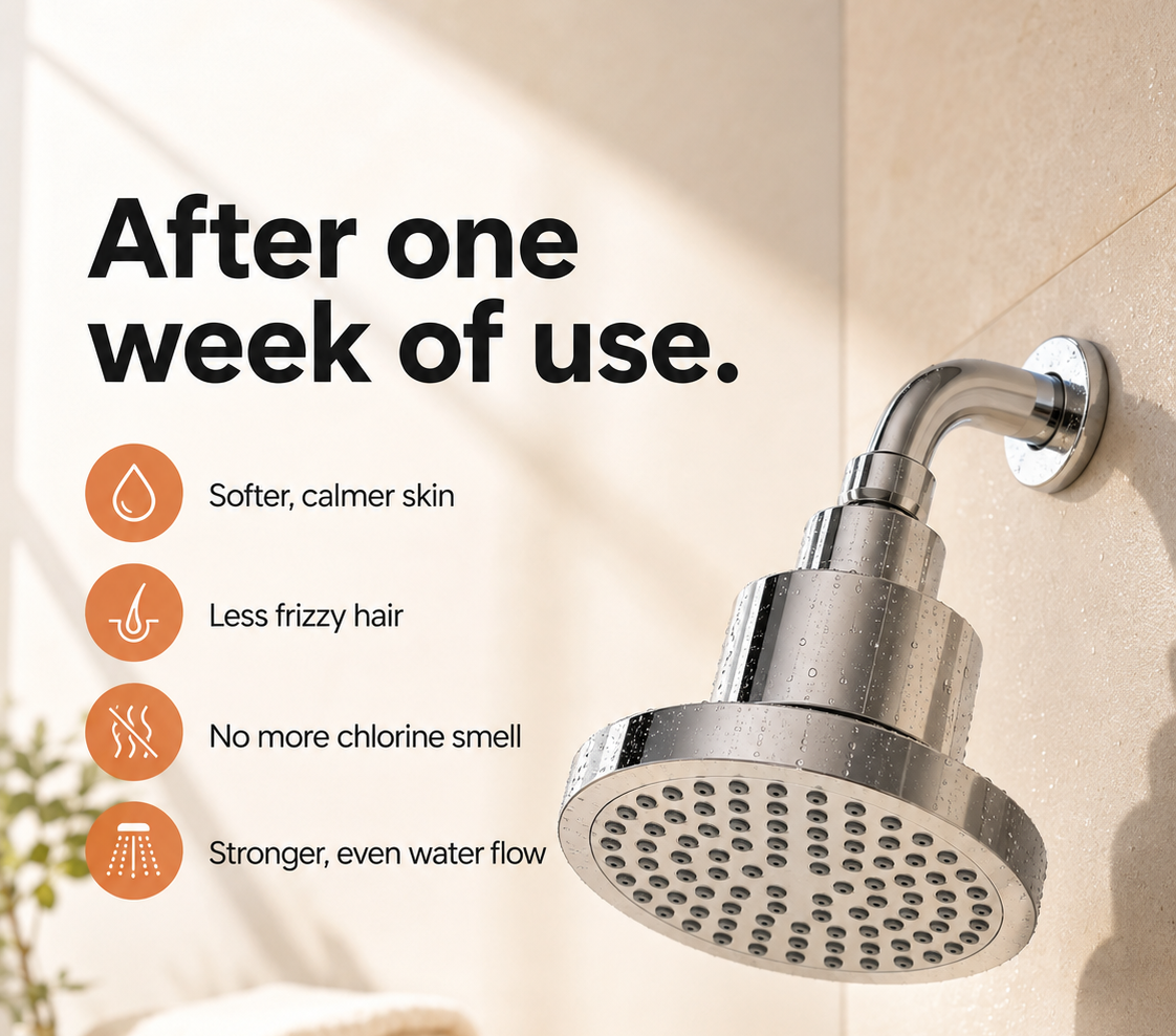 VALOIR Filtered Shower Head benefits after one week of use